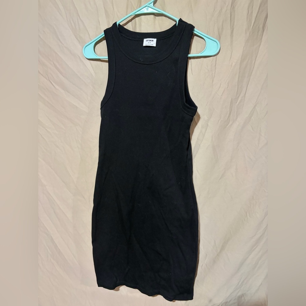 Cotton on rib black dress